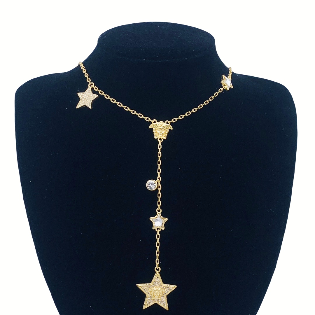 VSN027 versace star long sweater chain necklace - ccjewelryacc