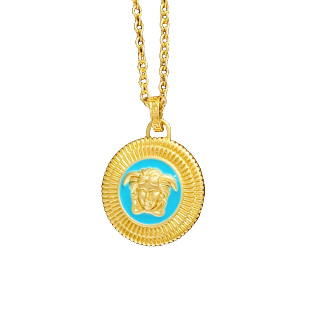 VSN050 Versace enamel medusa necklace - ccjewelryacc