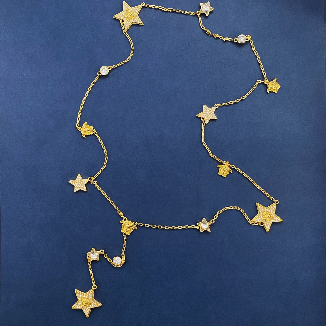 VSN027 versace star long sweater chain necklace - ccjewelryacc