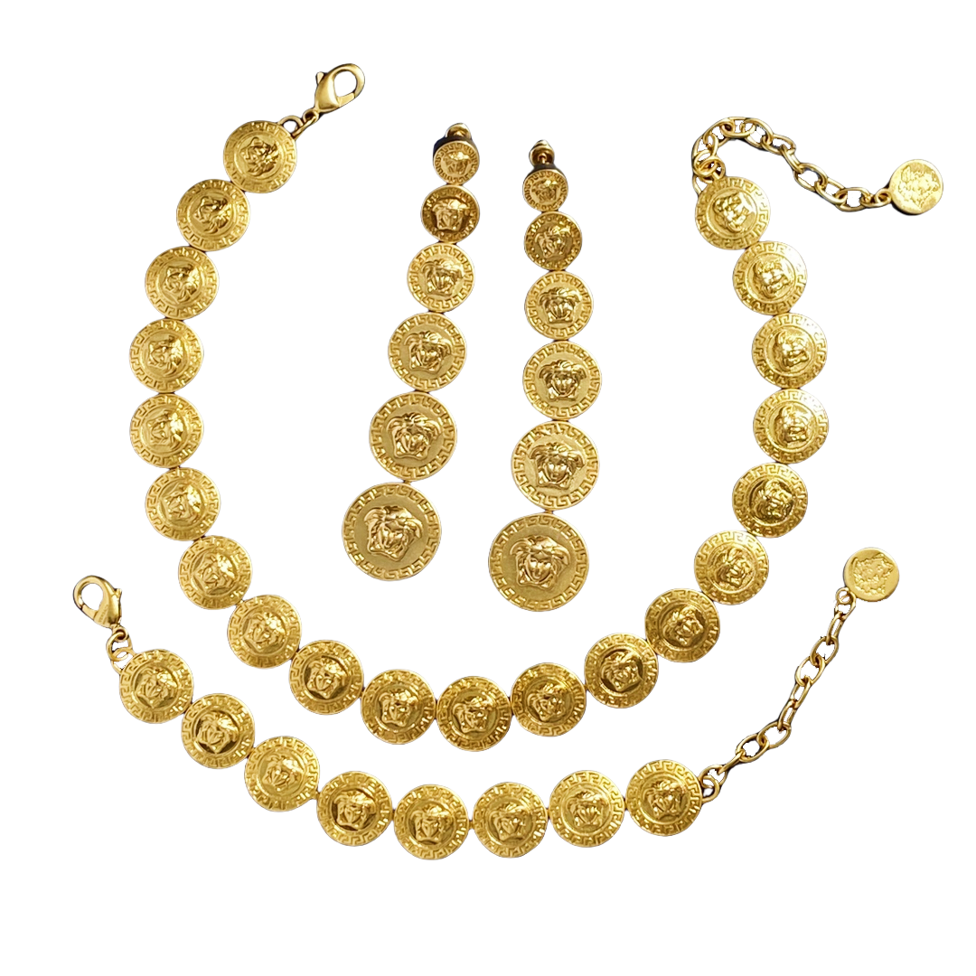 VSN012 Versace 20 medusa gold chain necklace - ccjewelryacc