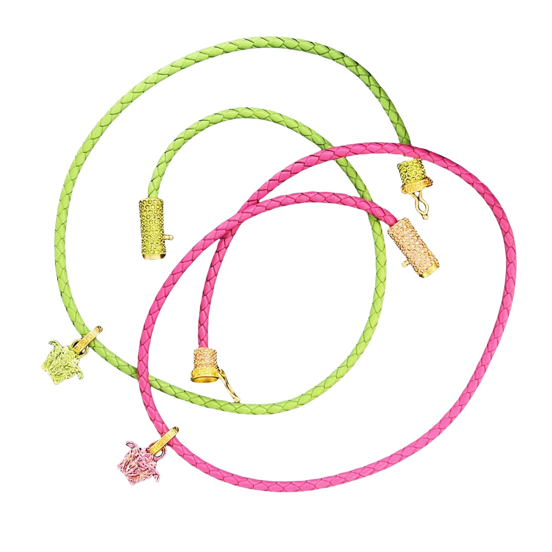 VSN024 versace medusa braided leather choker necklace - ccjewelryacc