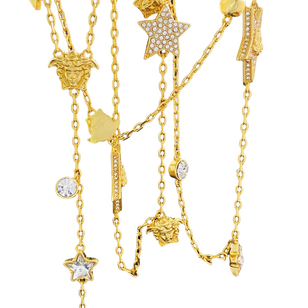 VSN027 versace star long sweater chain necklace - ccjewelryacc