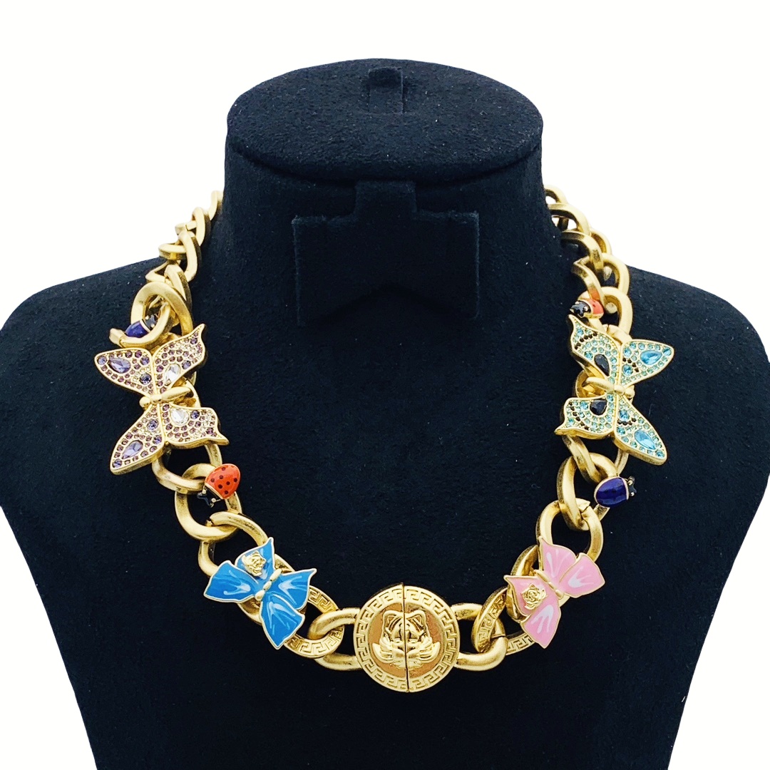 VSN010 versace medusa butterfly choker necklace - ccjewelryacc