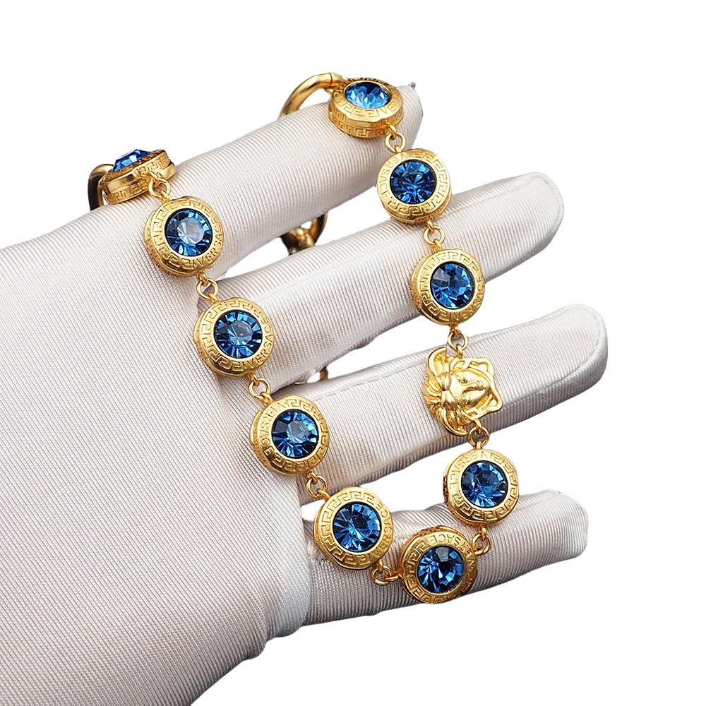 VSN025 Versace diamond tennis choker necklace and bracelet - ccjewelryacc