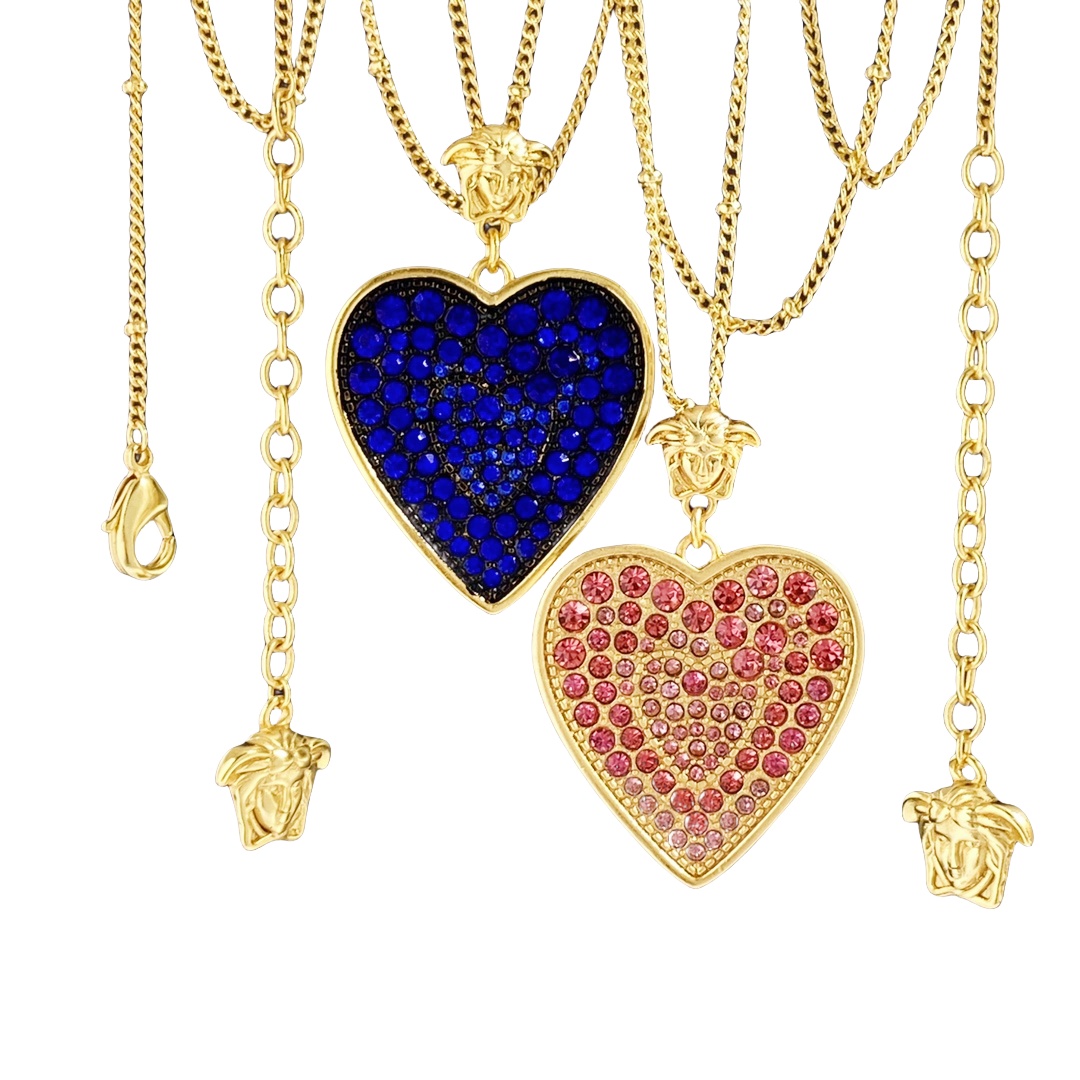 VSN056 Versace heart necklace - ccjewelryacc
