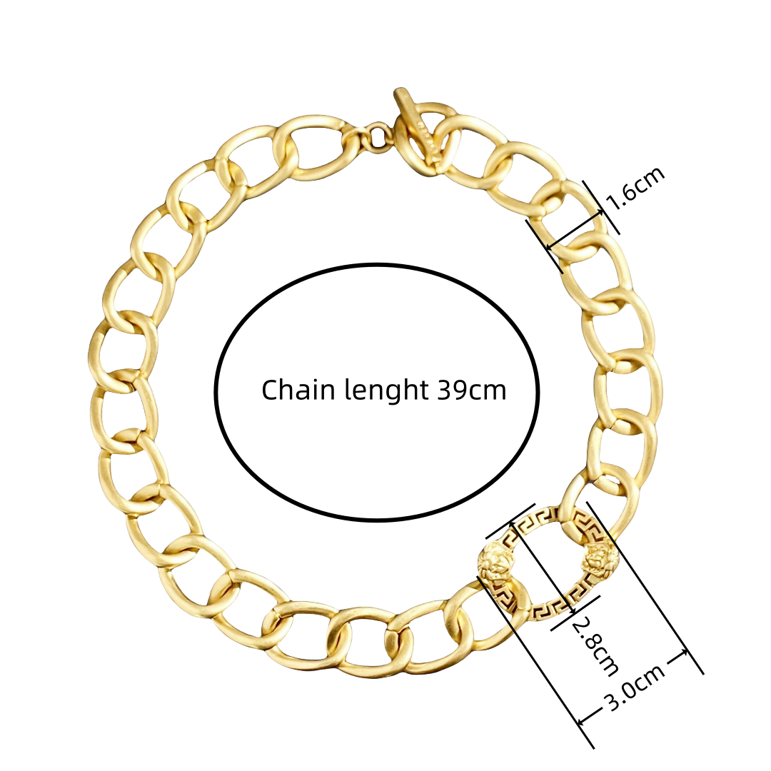 VSN055 Versace medusa chunky chain necklace - ccjewelryacc
