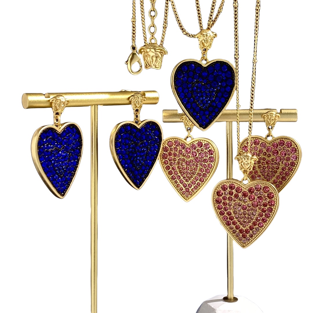 VSN056 Versace heart necklace - ccjewelryacc