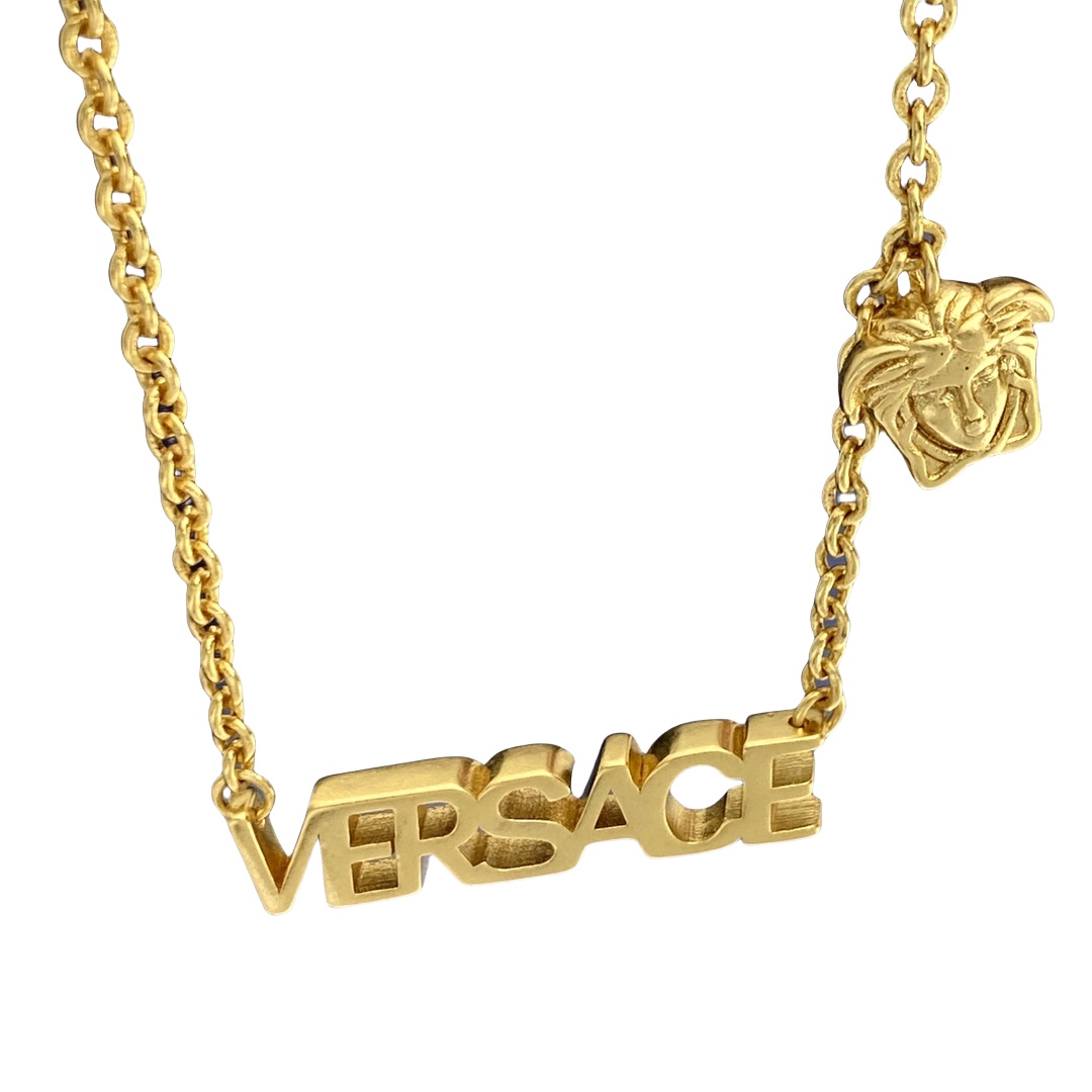 VSN039 Versace logo gold chain Necklace - ccjewelryacc
