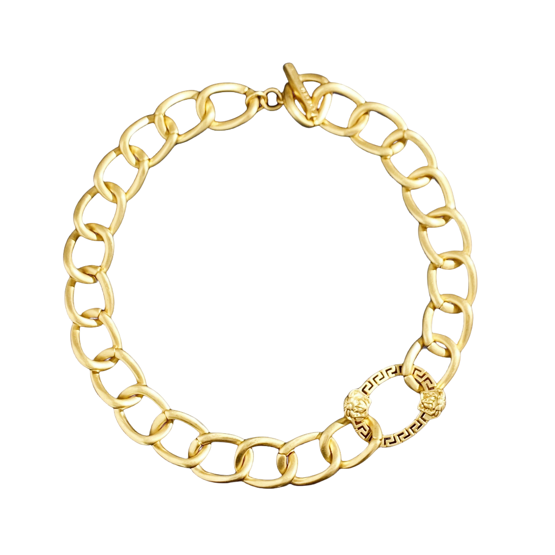 VSN055 Versace medusa chunky chain necklace - ccjewelryacc
