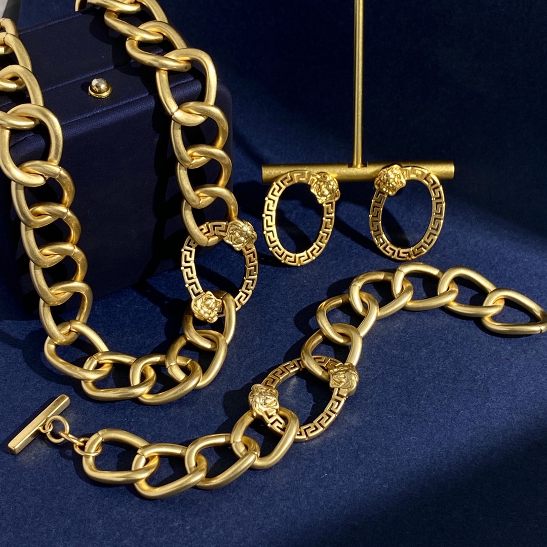 VSN055 Versace medusa chunky chain necklace - ccjewelryacc