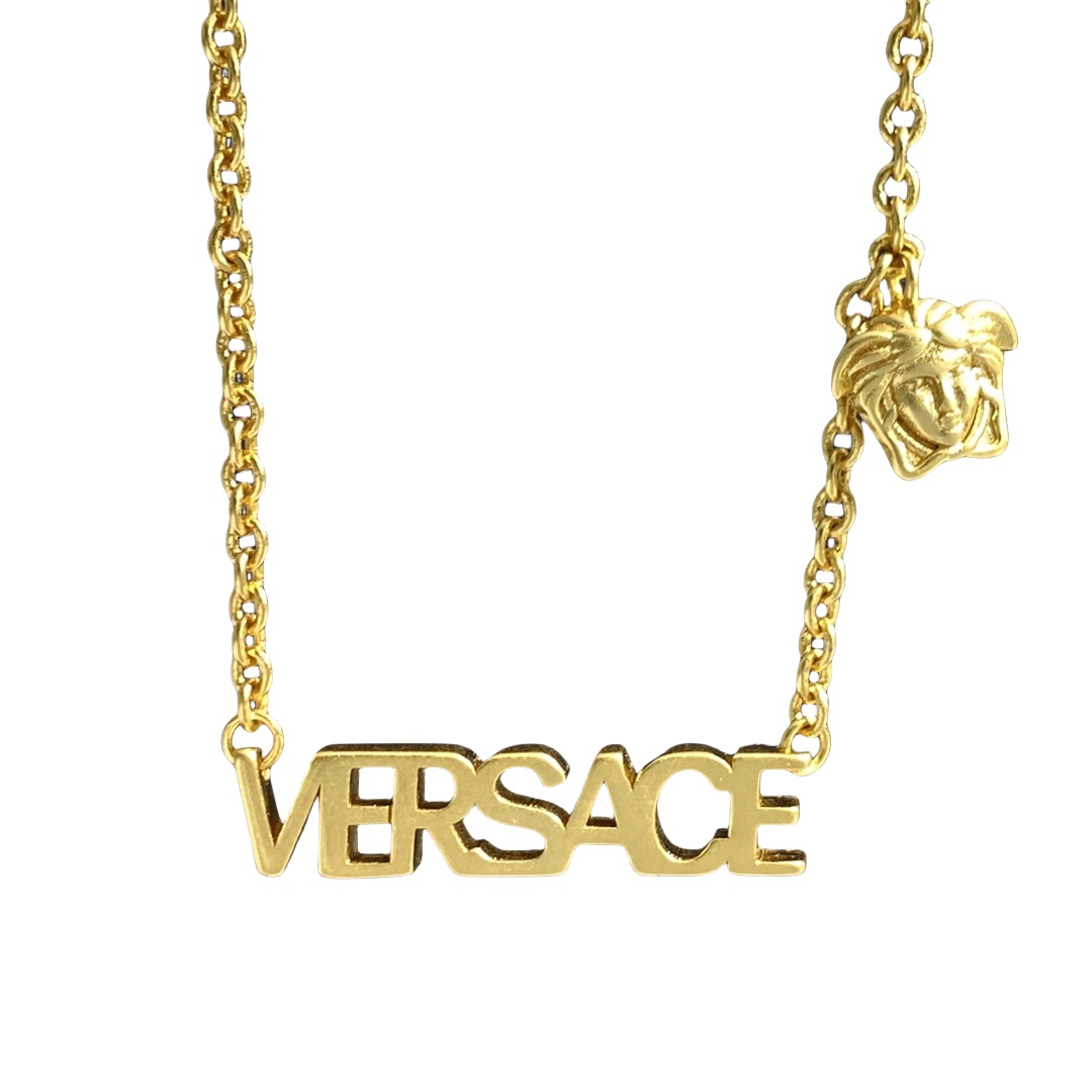 VSN039 Versace logo gold chain Necklace - ccjewelryacc