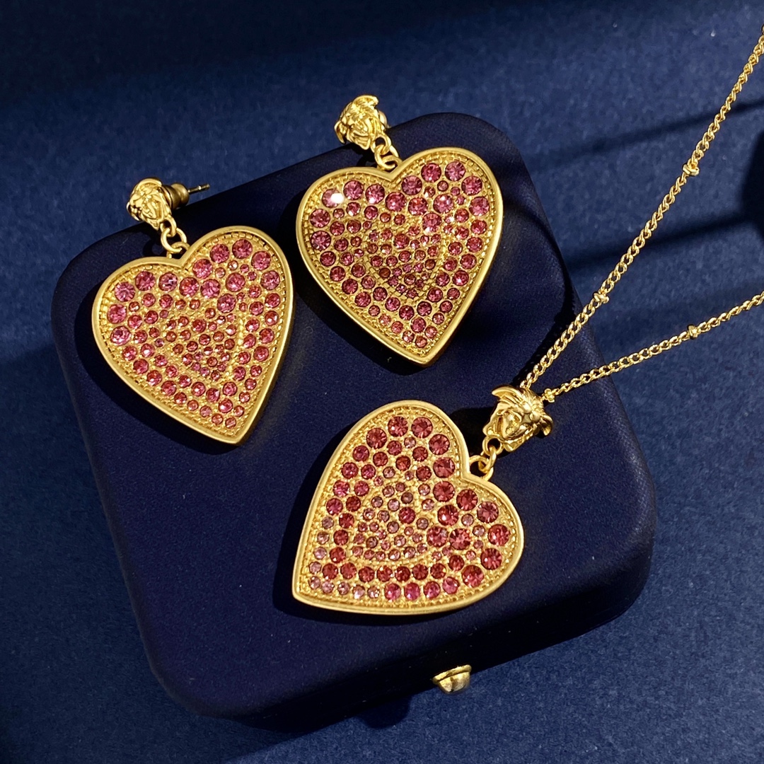 VSN056 Versace heart necklace - ccjewelryacc