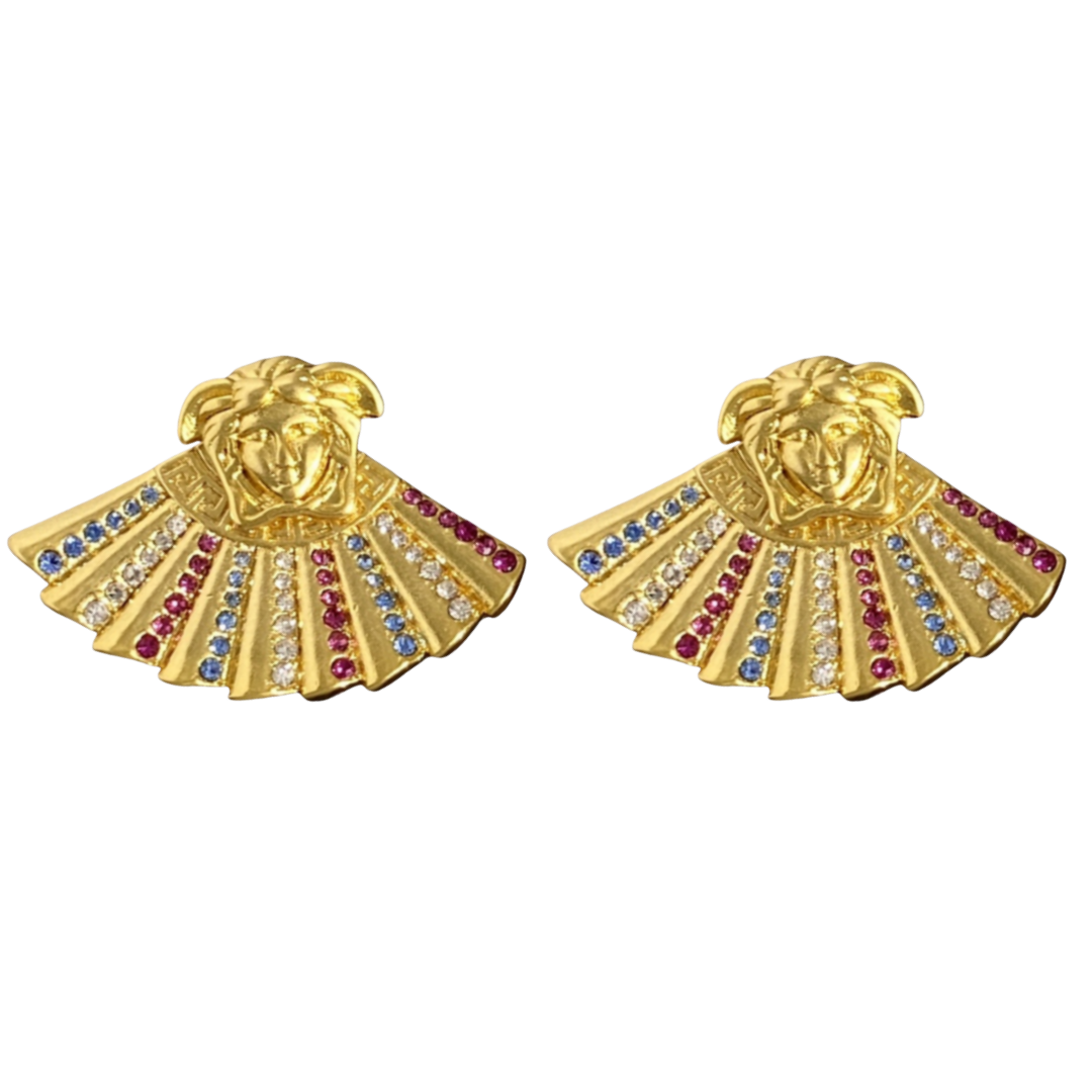 VSN077 Versace fanshaped medusa pendant necklace - ccjewelryacc