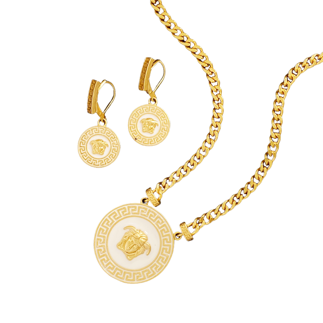 VSN059 versace enamel medusa necklace - ccjewelryacc