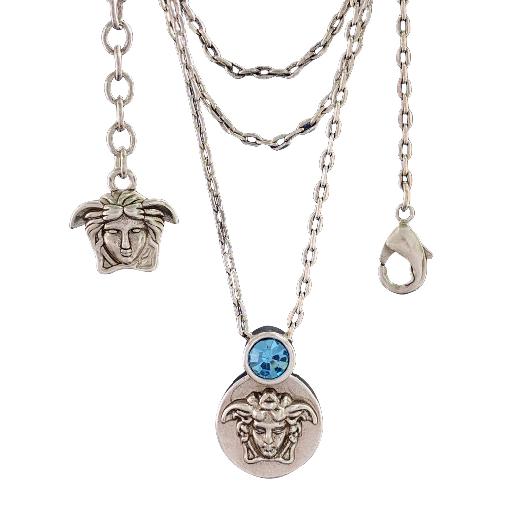 VSN066 Versace medusa necklace silver - ccjewelryacc