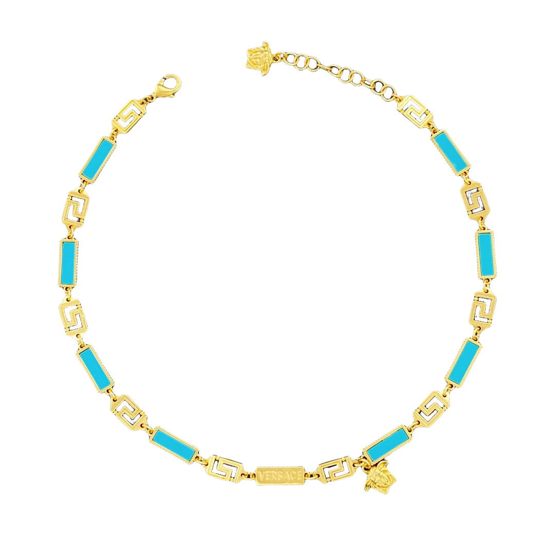 VSN070 Versace Enamel greca choker necklace - ccjewelryacc