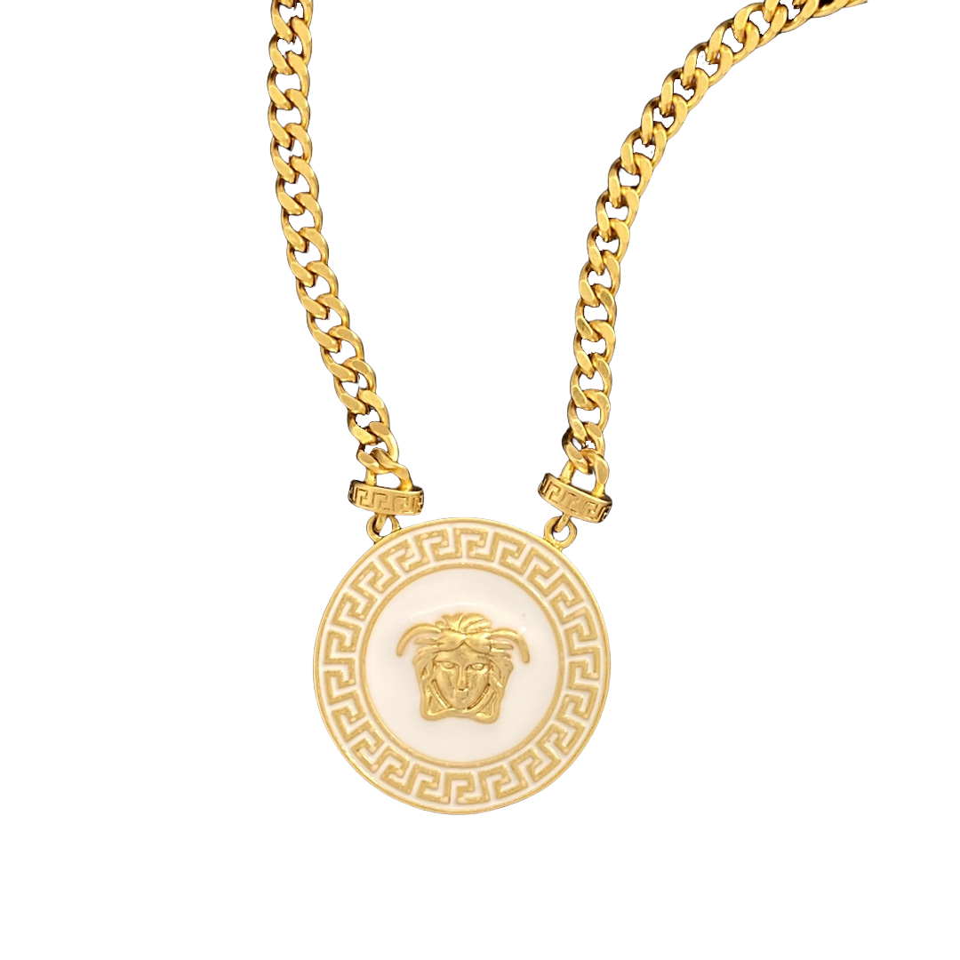 VSN059 versace enamel medusa necklace - ccjewelryacc