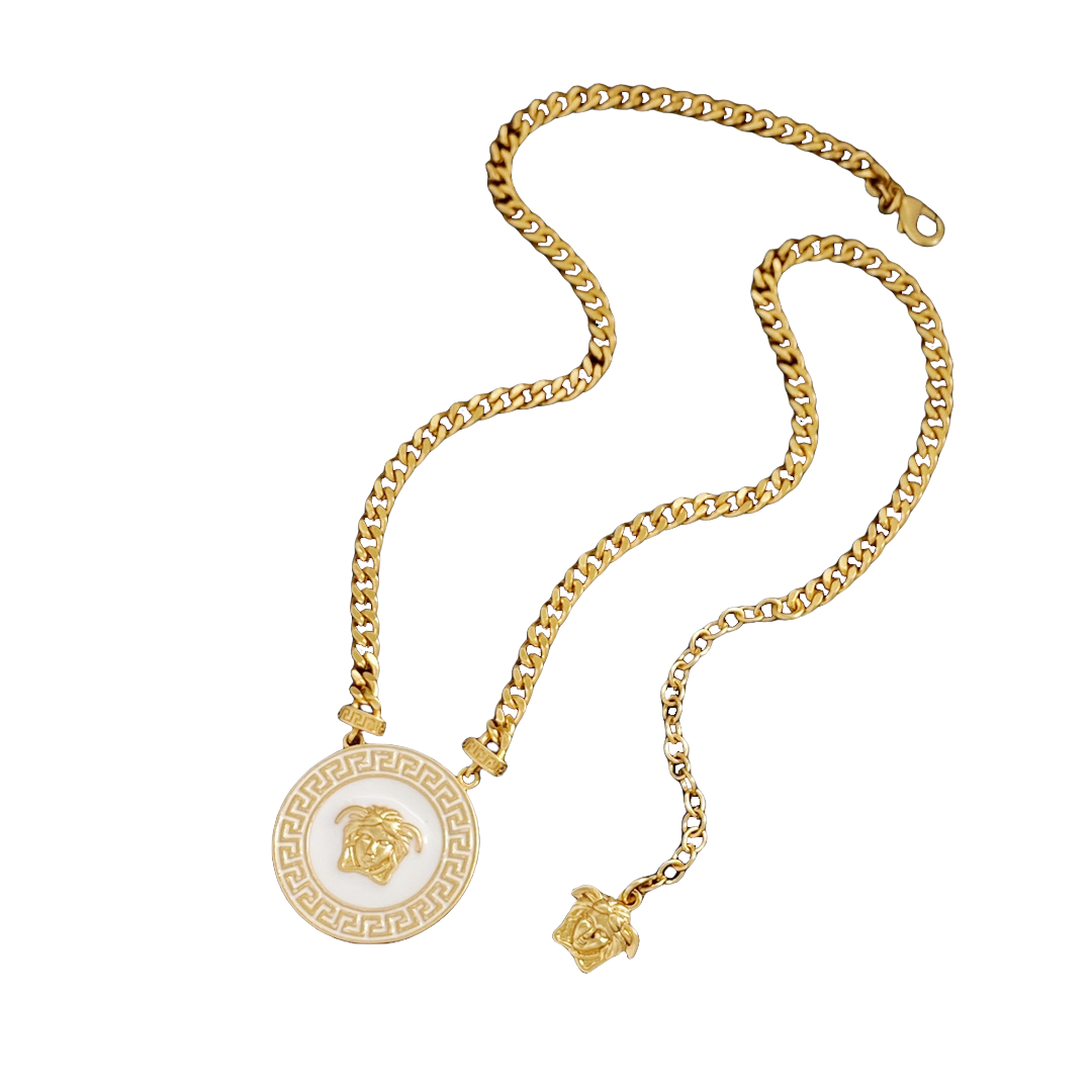 VSN059 versace enamel medusa necklace - ccjewelryacc