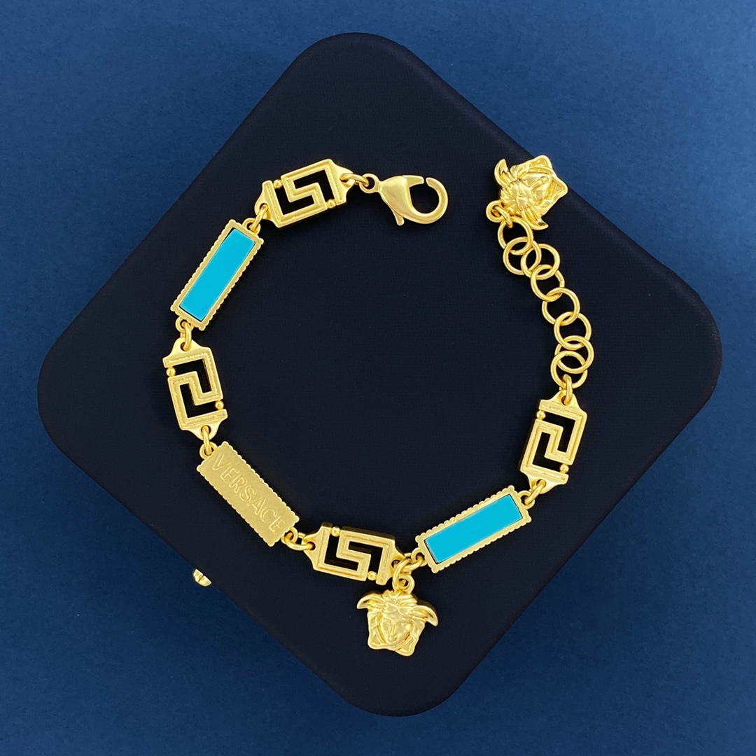 VSN070 Versace Enamel greca choker necklace - ccjewelryacc