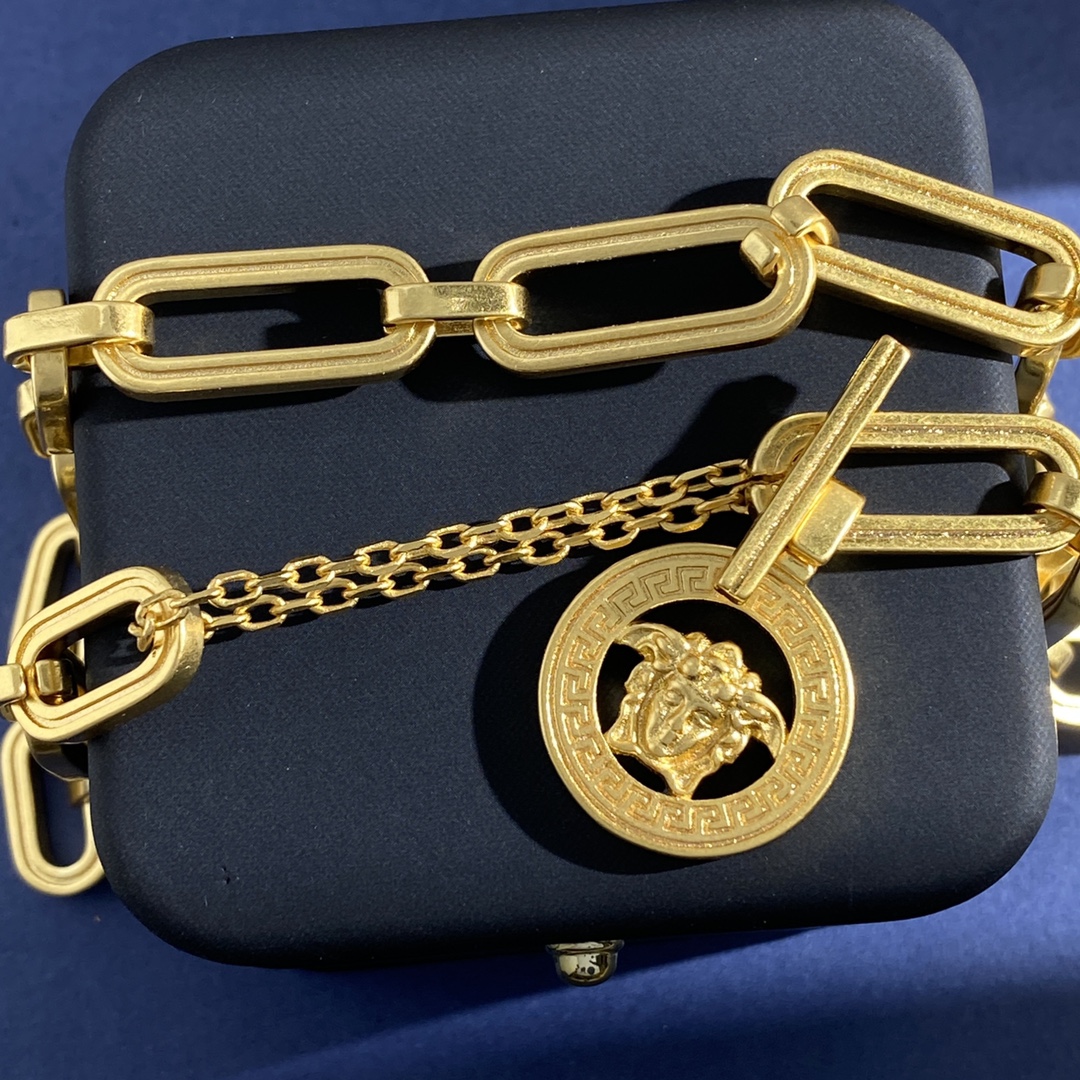 VSN080 Versace Paper clip choker necklace - ccjewelryacc