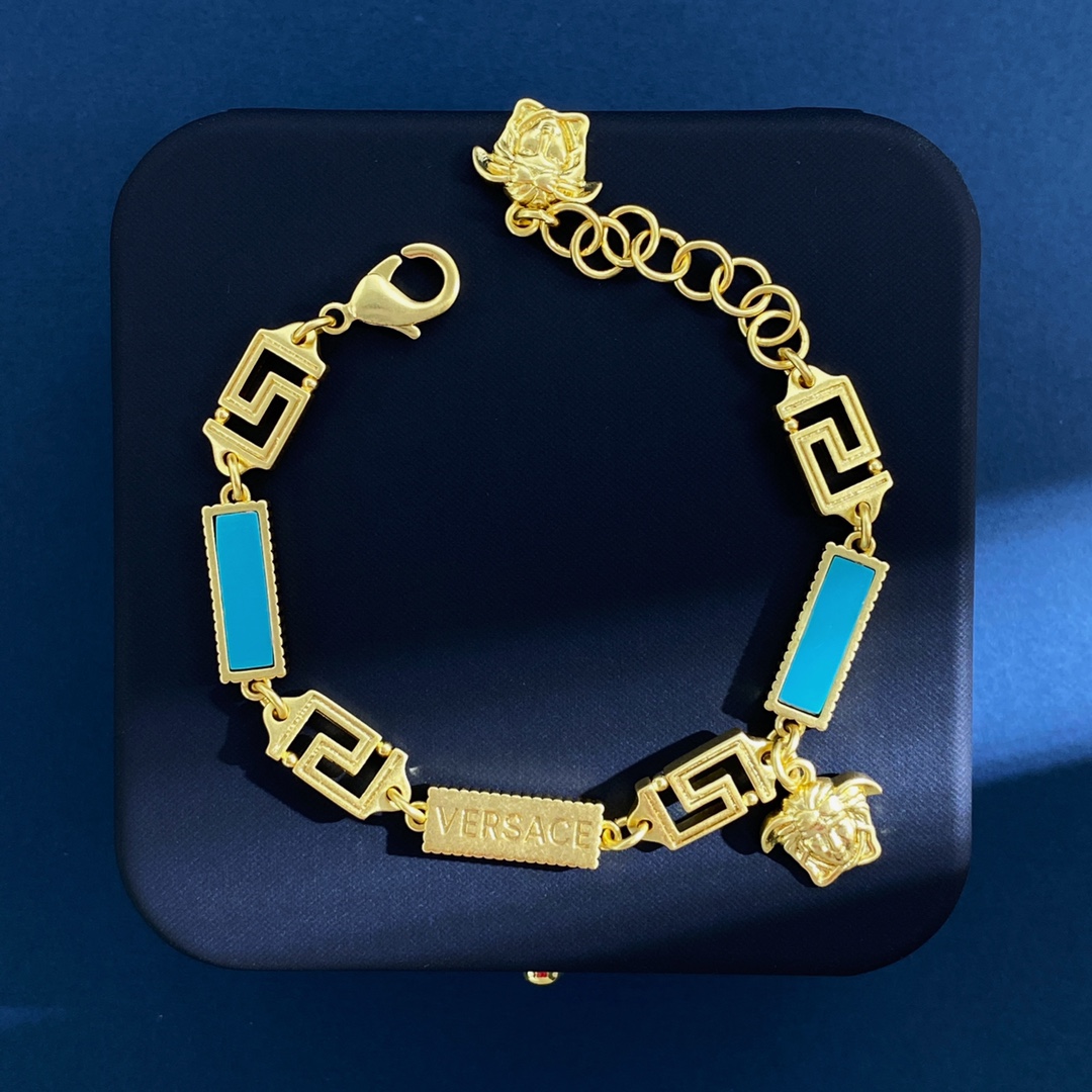 VSN070 Versace Enamel greca choker necklace - ccjewelryacc