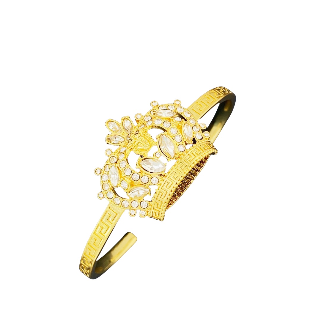 VSN075 Versace crystal crown necklace and bracelet - ccjewelryacc