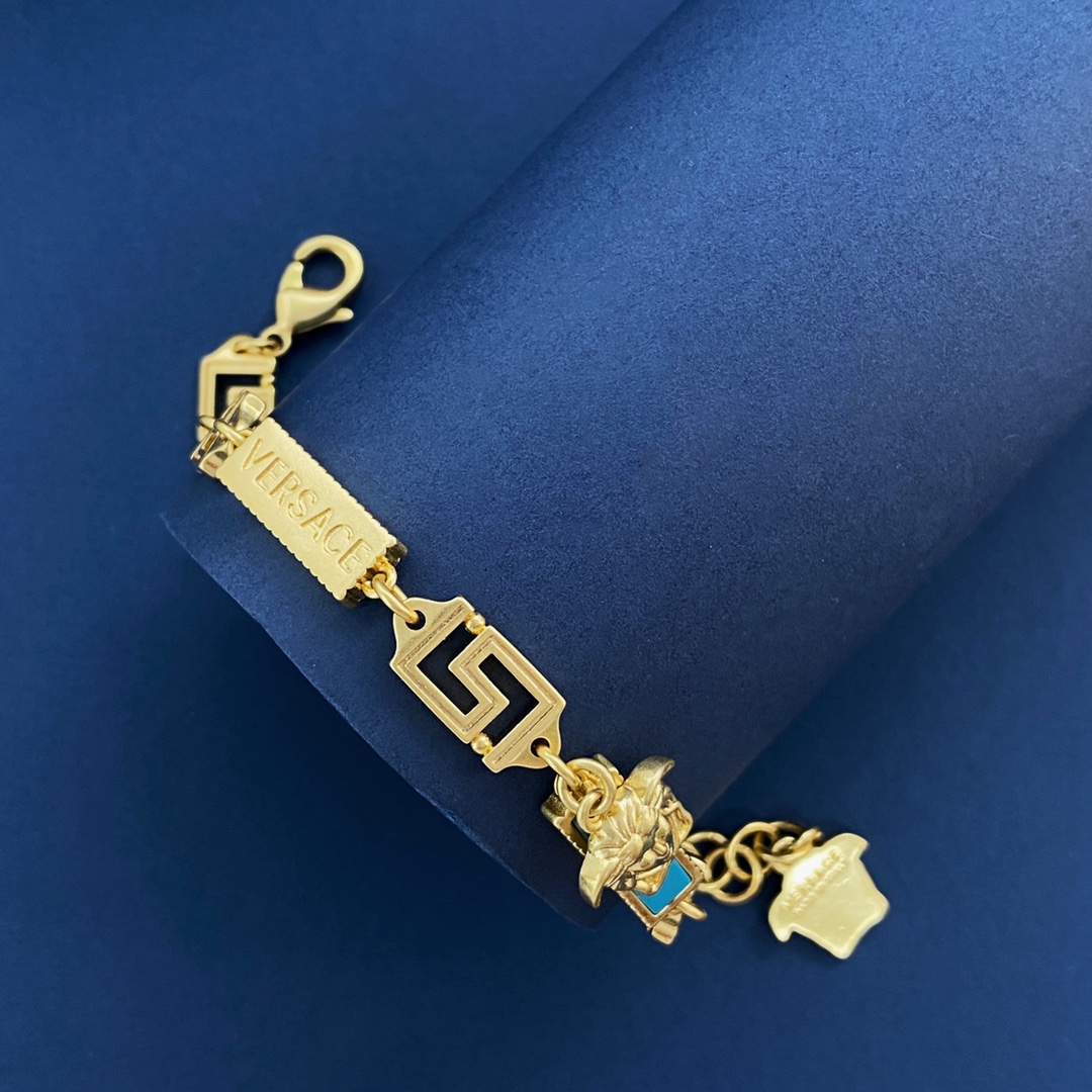 VSN070 Versace Enamel greca choker necklace - ccjewelryacc