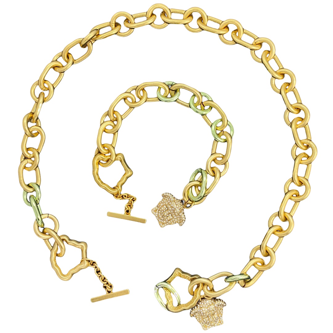 VSN007 Versace chunky choker necklace and bracelet for women - ccfashionjewelry