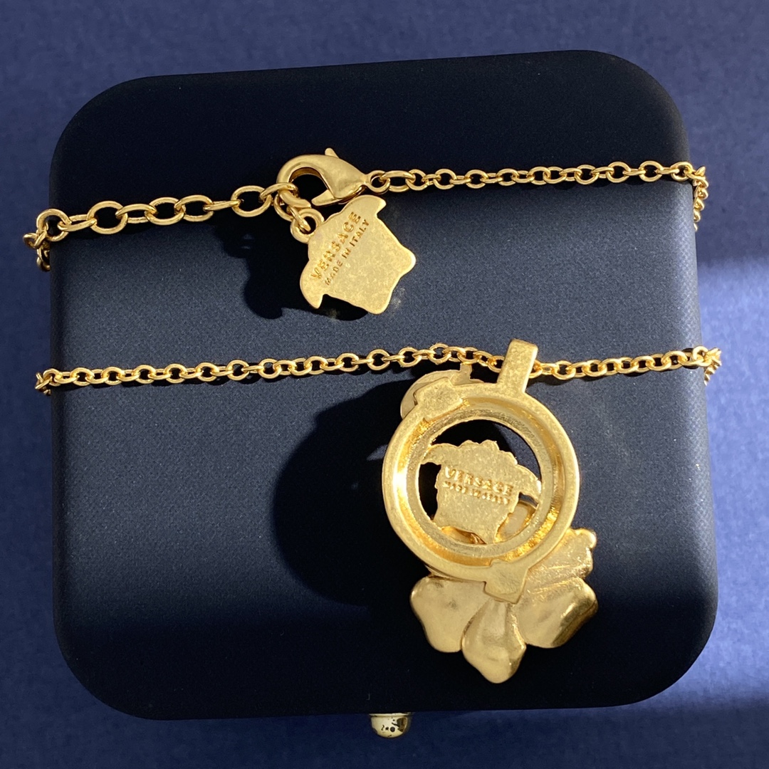 VSN078 Versace flower ladybird pendant necklace - ccjewelryacc