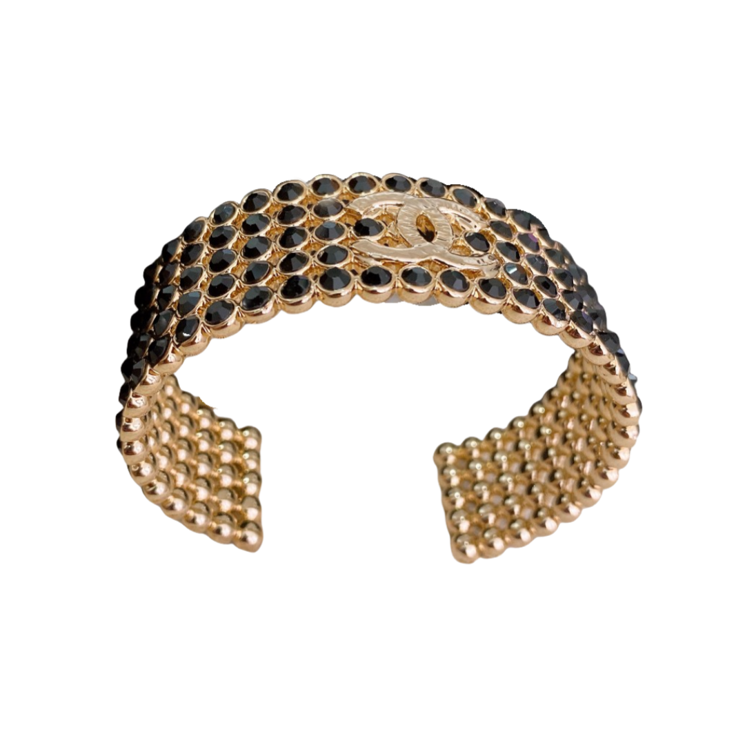 CCS084 Full diamond CC logo Bracelet cuff - ccjewelryacc