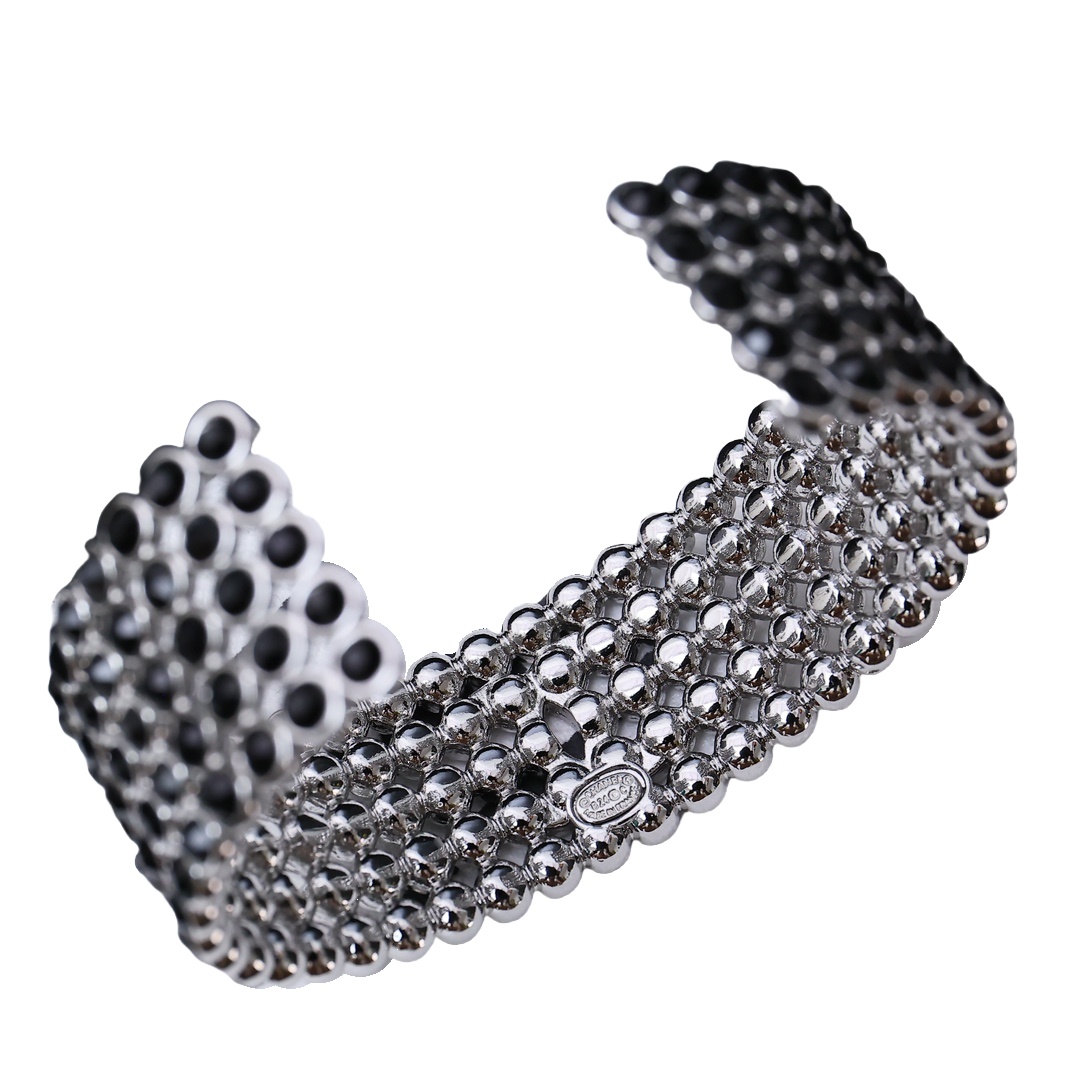 CCS084 Full diamond CC logo Bracelet cuff - ccjewelryacc