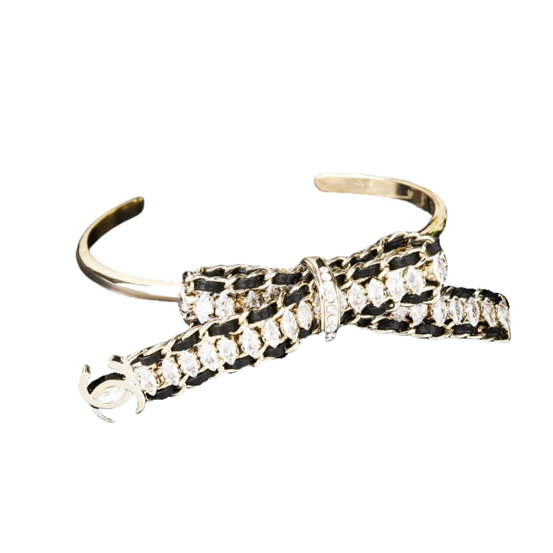 CCS152 Horseeye rhinestone bow bangle bracelet - ccjewelryacc
