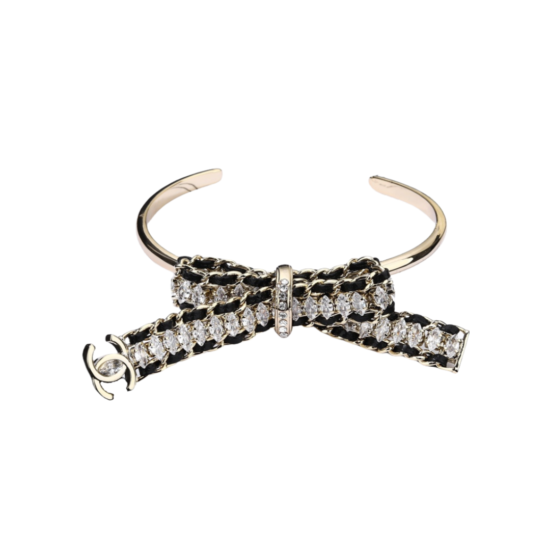 CCS152 Horseeye rhinestone bow bangle bracelet - ccjewelryacc