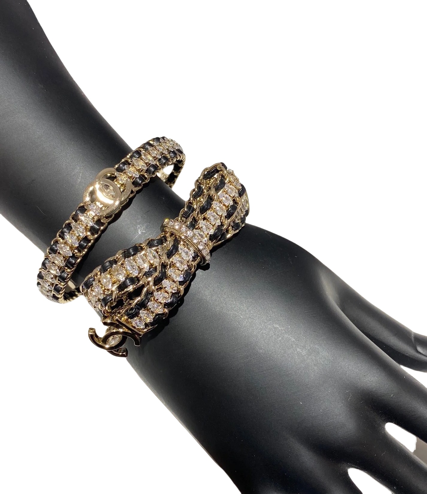 CCS152 Horseeye rhinestone bow bangle bracelet - ccjewelryacc