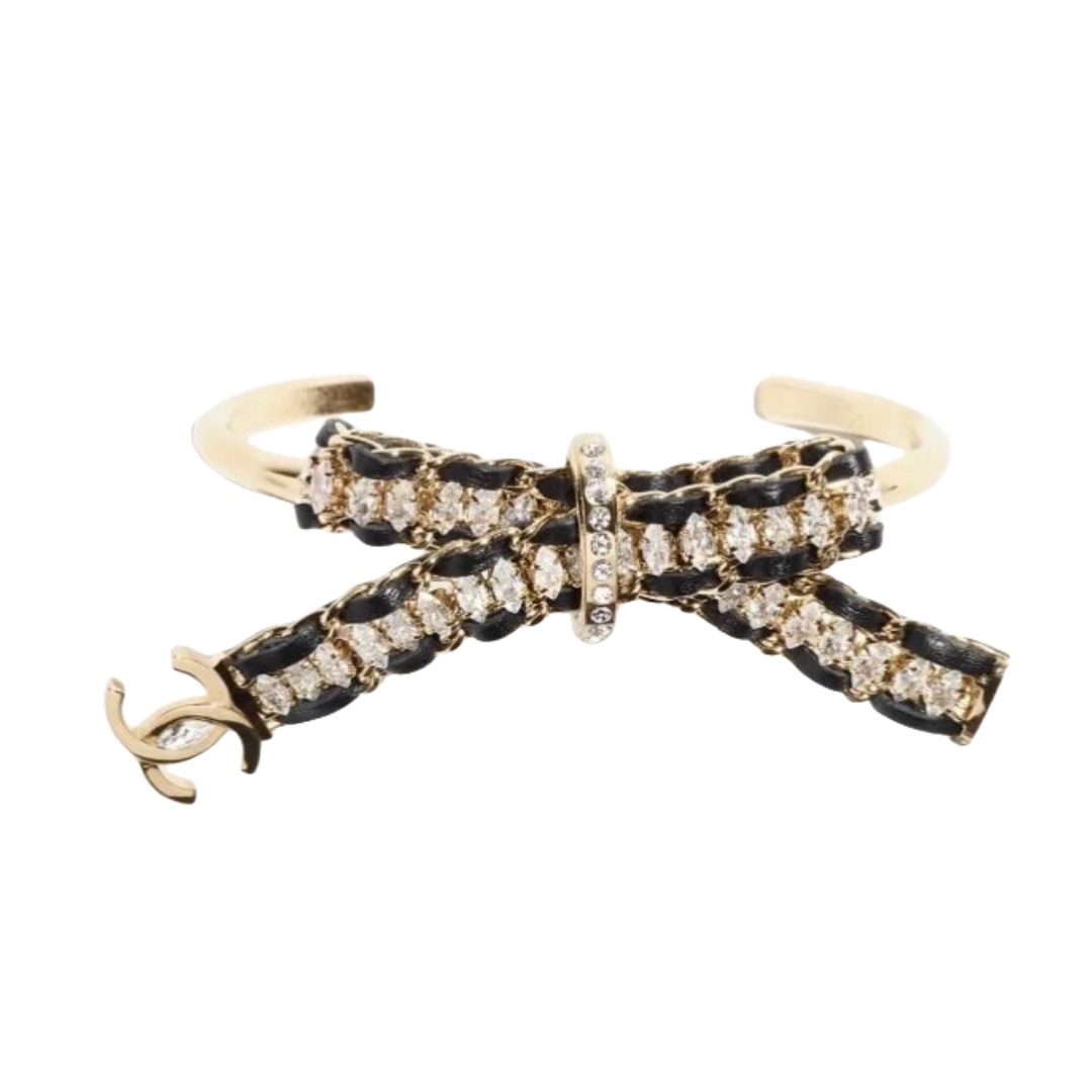 CCS152 Horseeye rhinestone bow bangle bracelet - ccjewelryacc