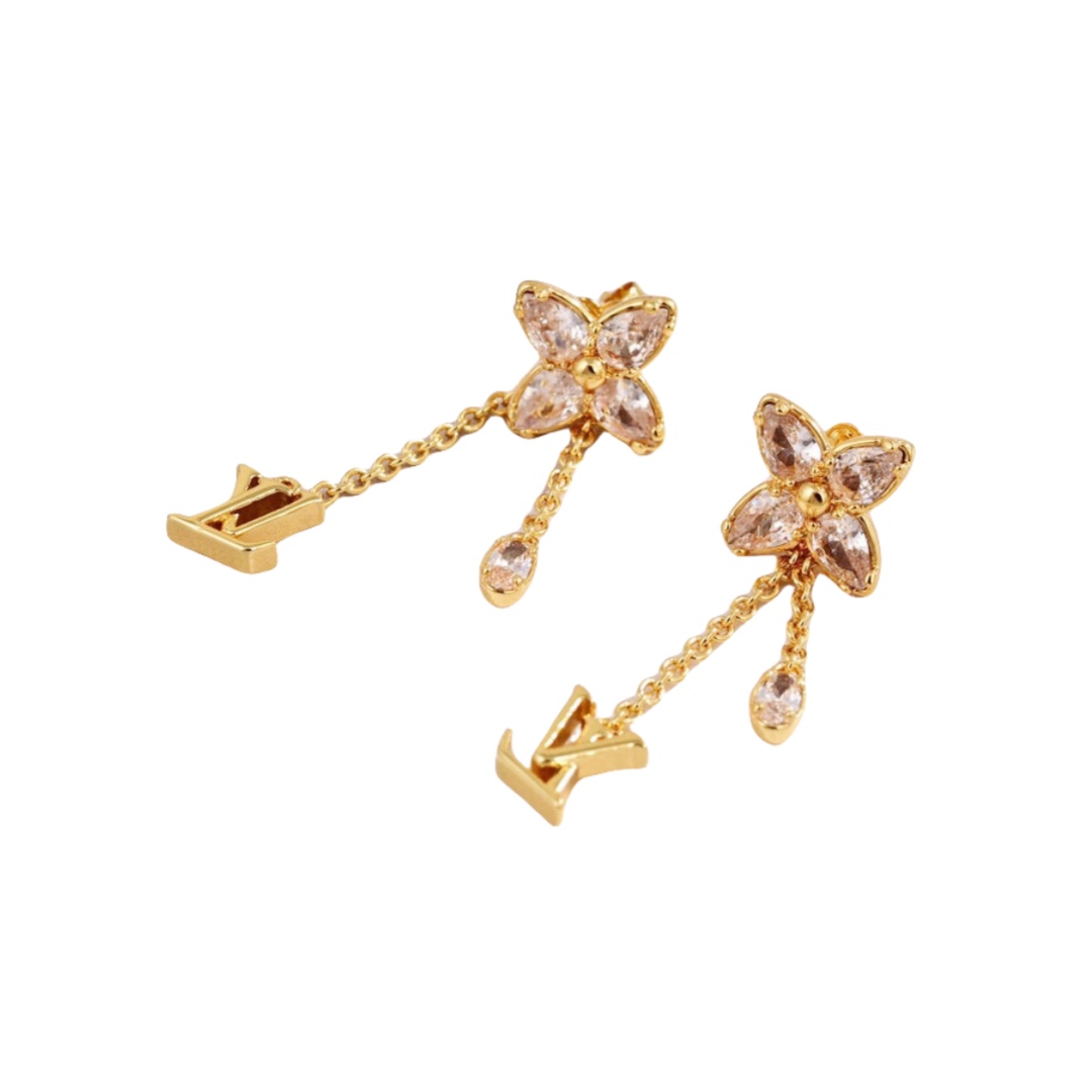 LVE132 LV IConic flower Tassel earrings - ccjewelryacc