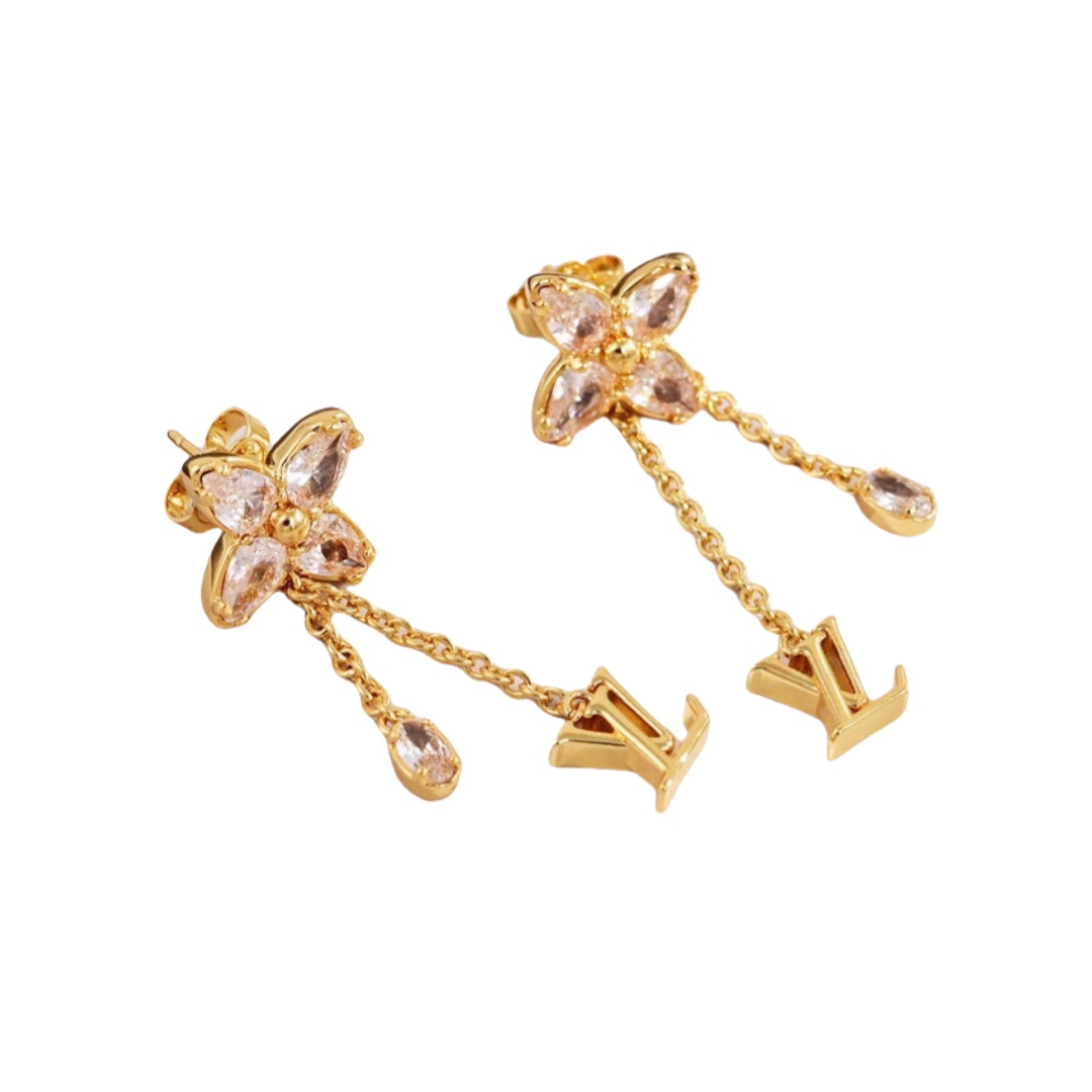 LVE132 LV IConic flower Tassel earrings - ccjewelryacc