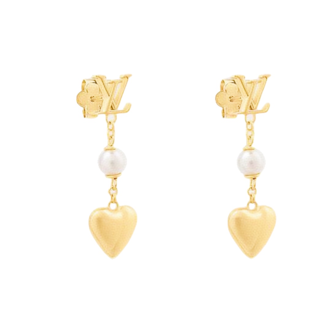 LVE137 LV Heart tassel Earrings - ccjewelryacc