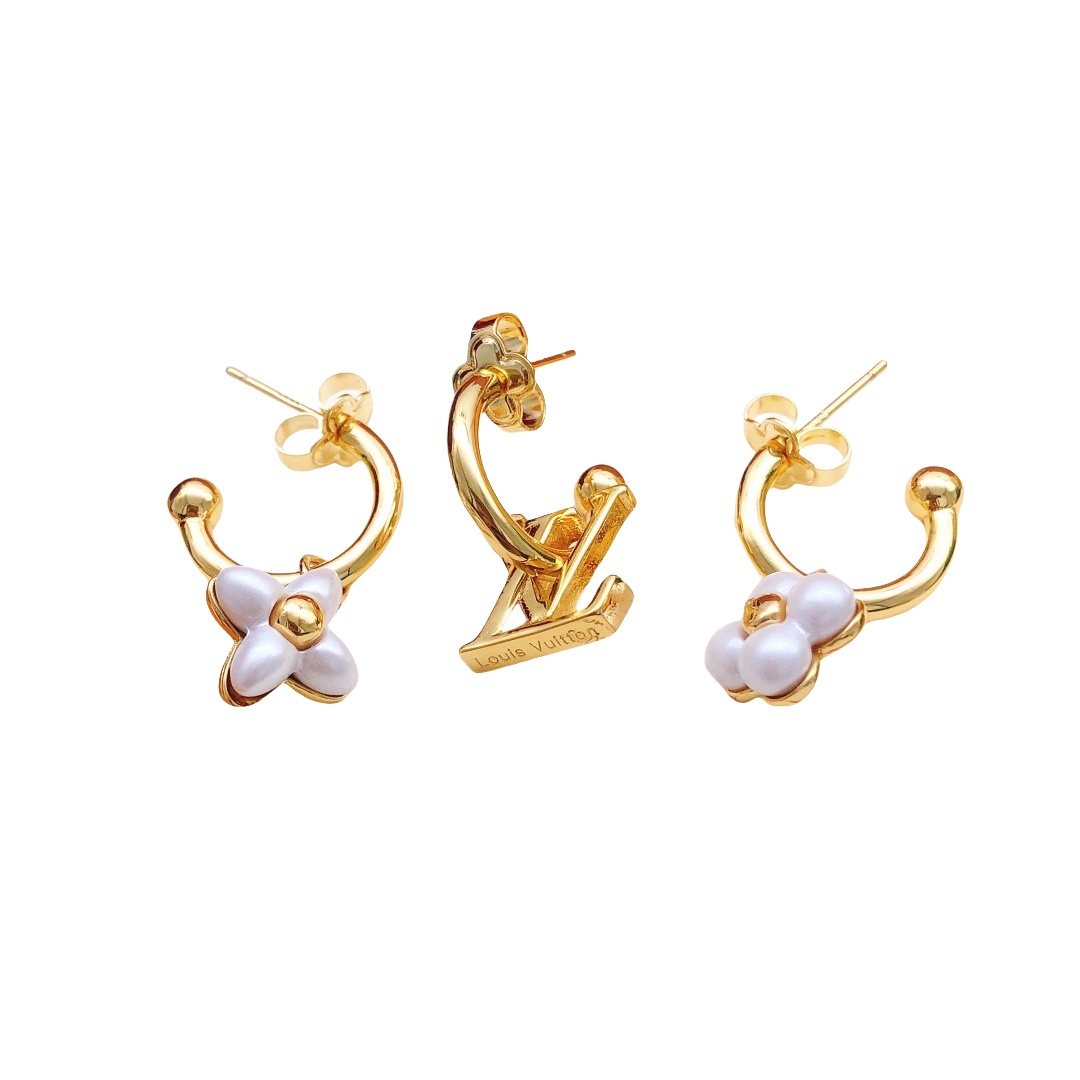 LVE135 LV Floragram Earrings set of 3 - ccjewelryacc