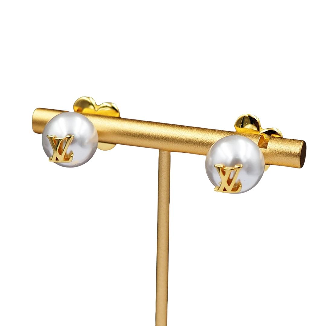 LVE136 LV pearl and flower Earrings - ccjewelryacc