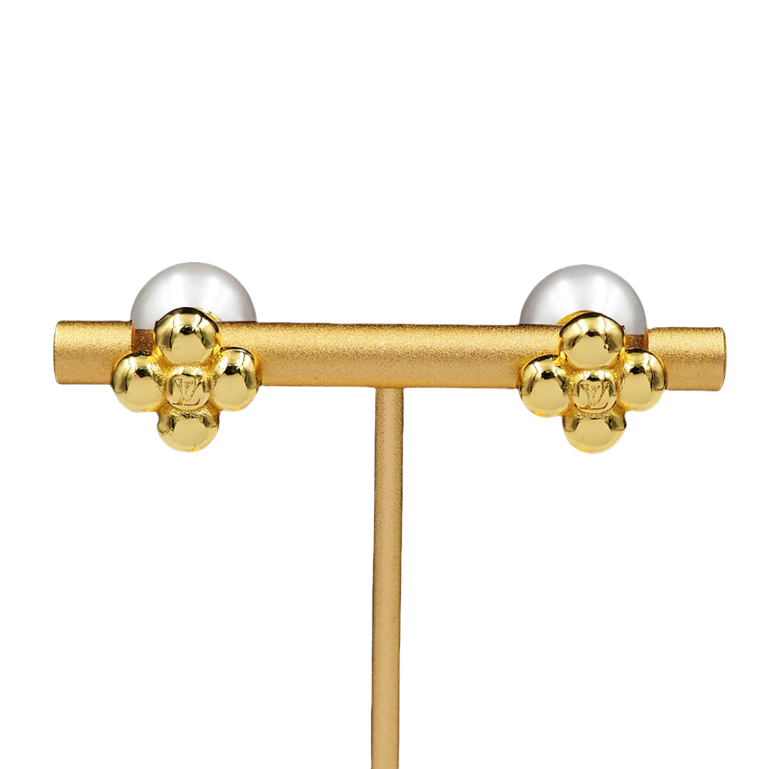 LVE136 LV pearl and flower Earrings - ccjewelryacc