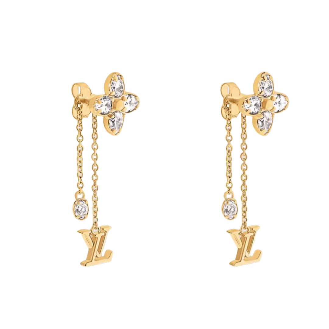 LVE132 LV IConic flower Tassel earrings - ccjewelryacc