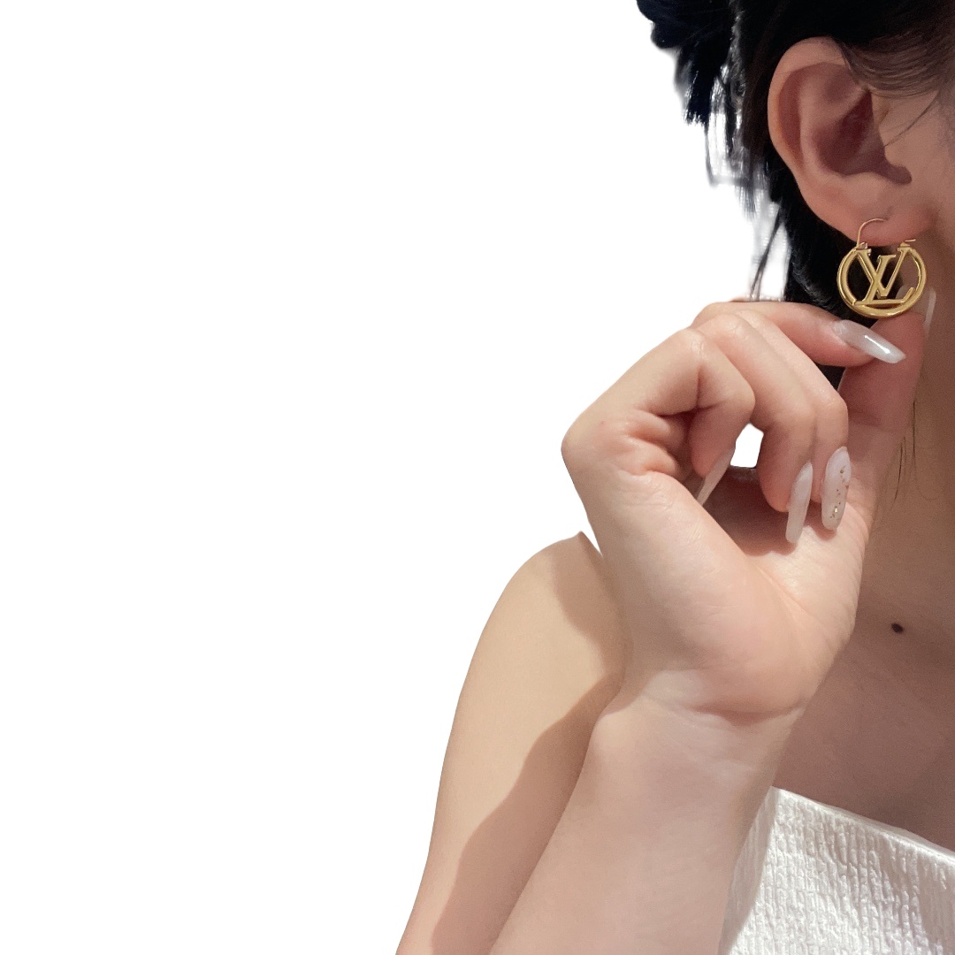 LVE060A Metal Louise PM Earrings S,M,L - ccjewelryacc