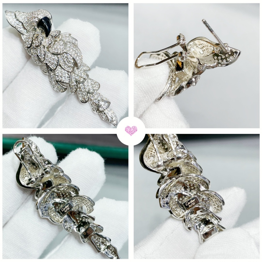 CTEV011 18K White Gold LES OISEAUX LIBERES EARRINGS - ccjewelryacc