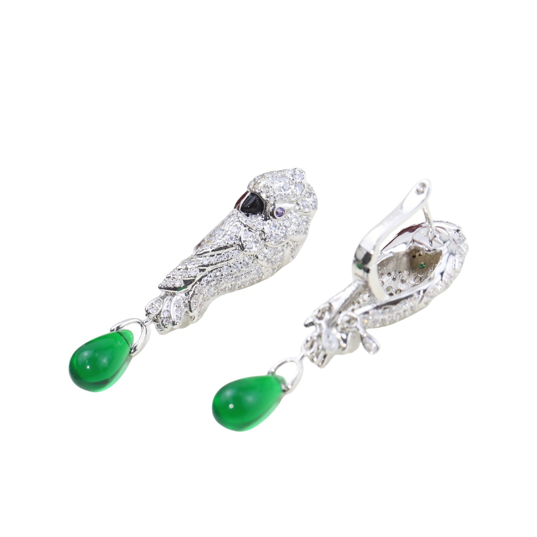 CTEV012 18k White Gold LES OISEAUX LIBÉRÉS EARRINGS Clip - ccjewelryacc