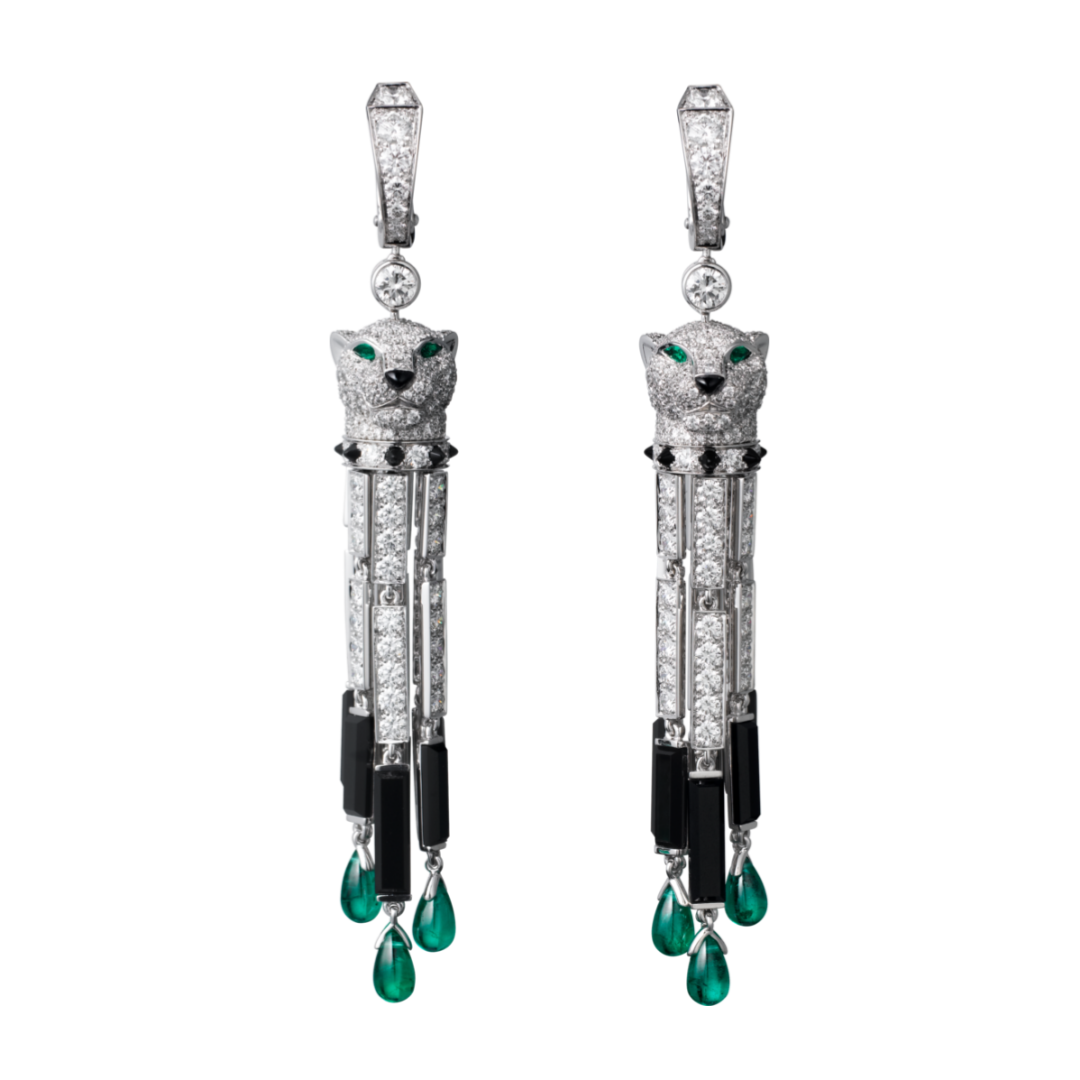 CTEV009 18K WHITE GOLD PANTHÈRE DE CARTIER EARRINGS - ccfashionjewelry