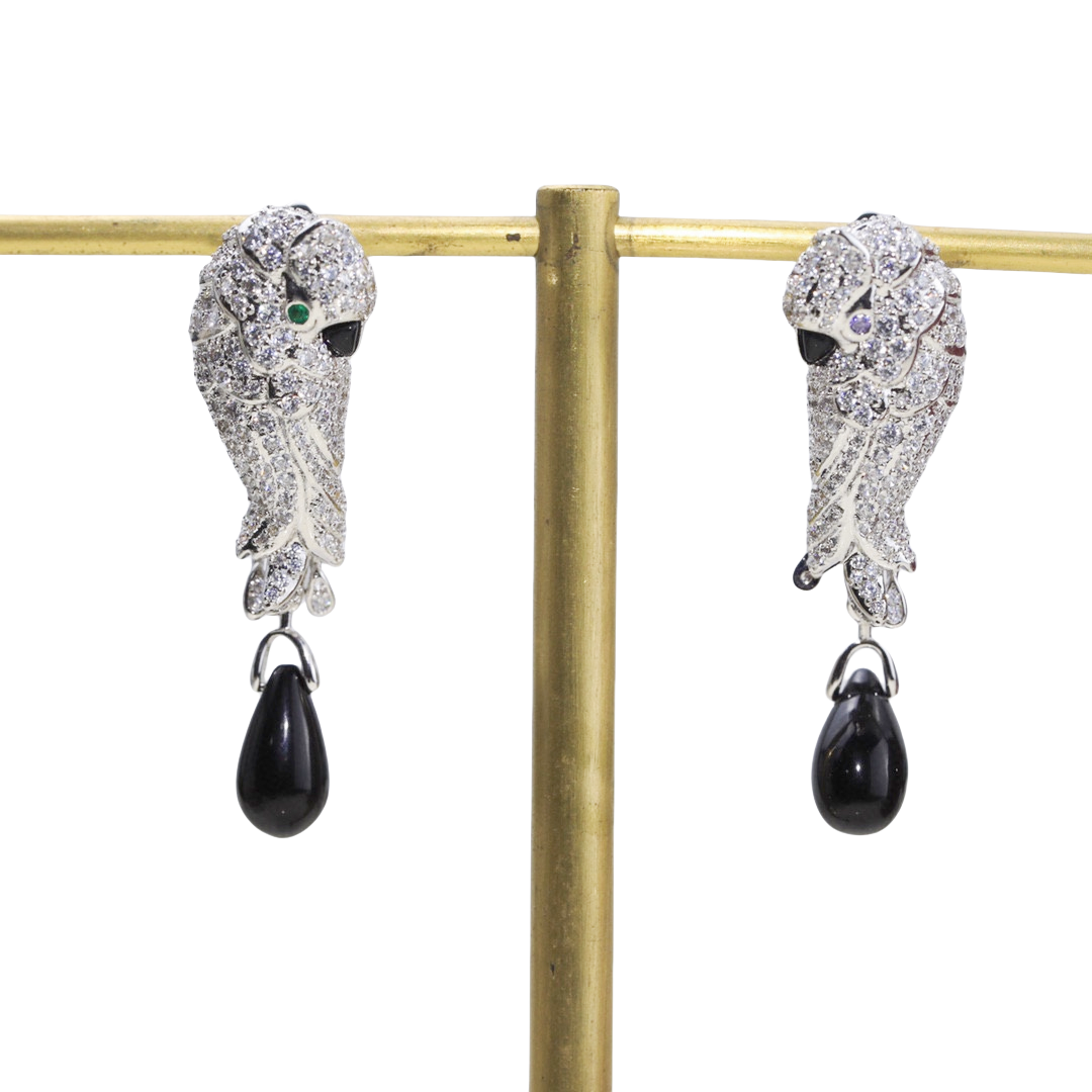 CTEV012 18k White Gold LES OISEAUX LIBÉRÉS EARRINGS Clip - ccjewelryacc