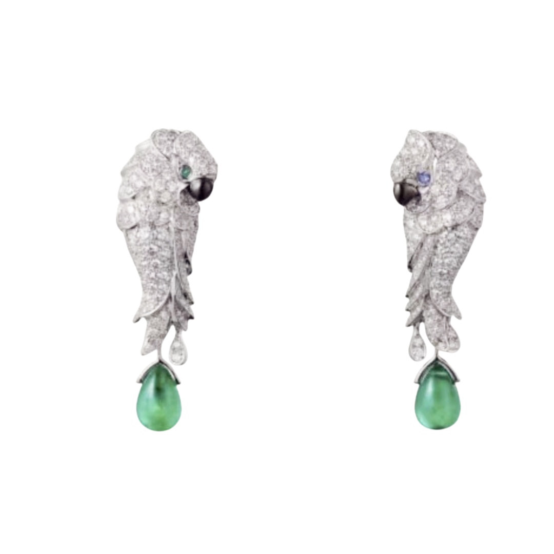 CTEV012 18k White Gold LES OISEAUX LIBÉRÉS EARRINGS Clip - ccjewelryacc