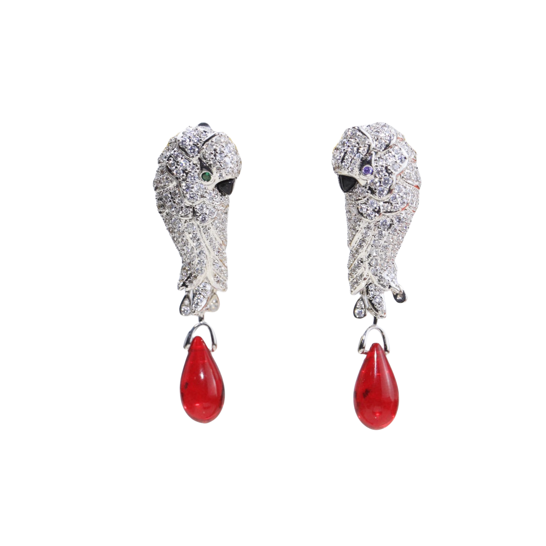 CTEV012 18k White Gold LES OISEAUX LIBÉRÉS EARRINGS Clip - ccfashionjewelry