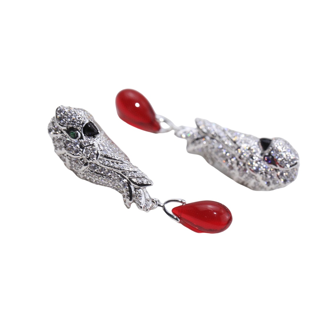 CTEV012 18k White Gold LES OISEAUX LIBÉRÉS EARRINGS Clip - ccjewelryacc